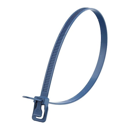 Retyz Reusable Cable Ties, 14 in L, 87 mm Max Bundle Dia., Blue, Nylon 6/6, 120 lb Strength, 20 PK WKT-M14BL-HA