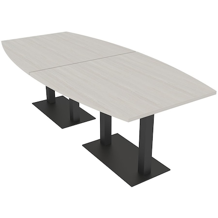 Skutchi Designs Boat Conference Table With Power Unit, 48 in W, 96 in L, Ivory HAR-BOT-48x96-DOU.BK-K458-NA