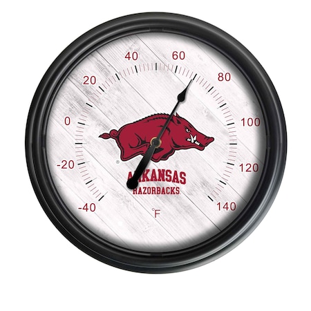 Holland Bar Stool Co University of Arkansas Indoor/Outdoor LED Thermometer ODThrm14BK-08ArknUn