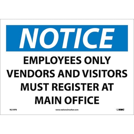 Nmc Notice Employees Only Sign, N270PB N270PB