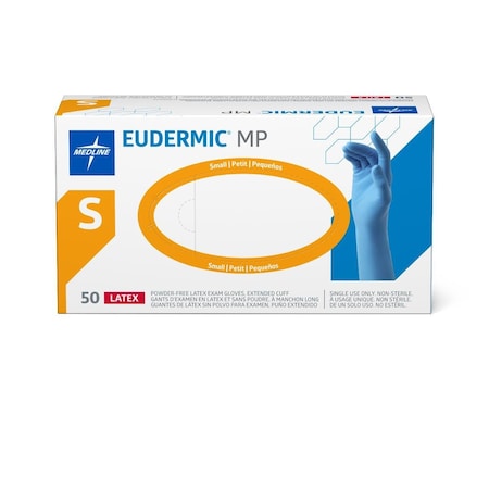 Medline Eudermic MP Powder-Free 12in High-Risk Exam Gloves, Size S, 50PK 485601H