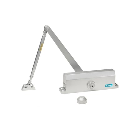 Global Door Controls Commercial Grade 3 Door Closer in Aluminum, Size 2, TC2200 Series TC2202-AL