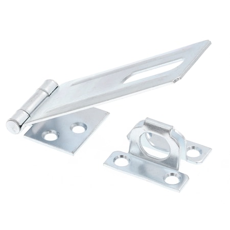 Prime-Line Door and Gate Safety Hasp Hinge Latch with Fixed Staple 4-3/8 inch with Screws Zinc Plated U 117170