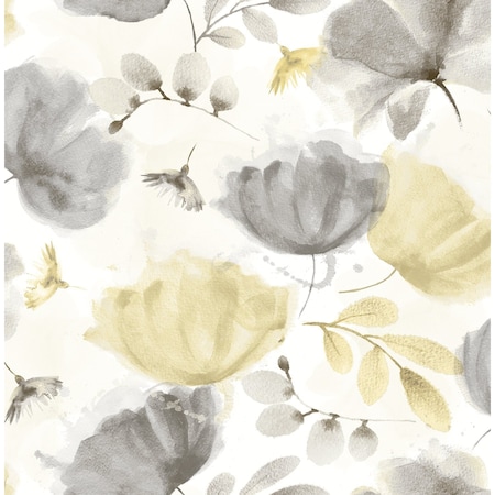 Brewster Zahra Grey Floral Wallpaper 2904-25679