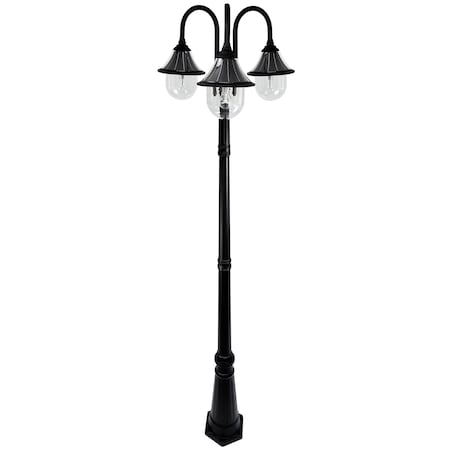 Gama Sonic Orion Triple Head Lamp Post, Black 123BM50003