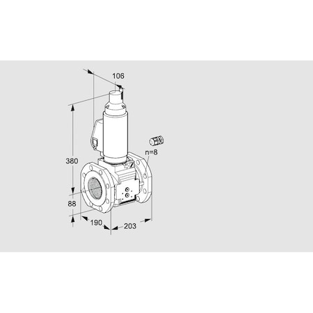 Honeywell Kromschroder Solenoid Valve for Gas, DN 80 mm, ISO Flange, 500 mbar, IP65 Rated KS88204317