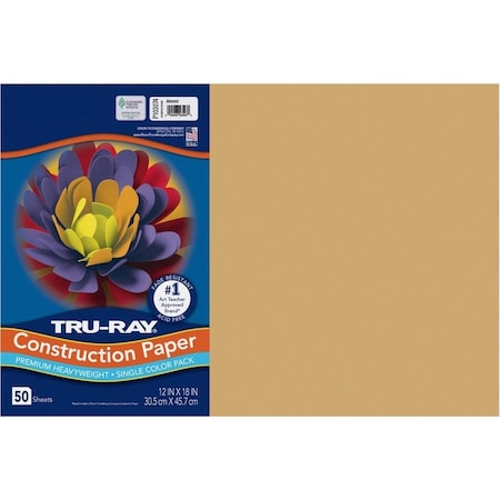 Tru-Ray Construction Paper, Art Project, Craft Project, 12in W x 18in L, 76 lb Basis Weight, 25PK P103074