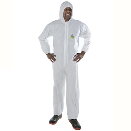 Defender Coverall, Hood, White, PK25 CPH3XL