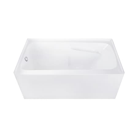 Kingston Brass 54" Acrylic Rectangular 3-Wall Alcove Tub Combo w/ Armrests in Glossy White/Brushed Nickel CVTAP543023L8