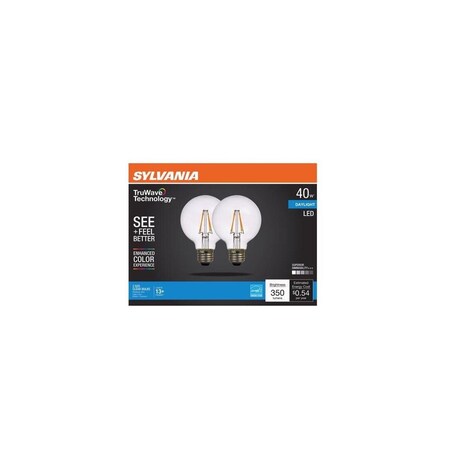 Sylvania LED Bulb Truwave G25 E26 (Medium) Daylight 40 Watt Equivalence Clear, 2PK 41332