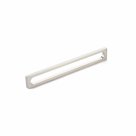 Schaub 8-3/8in Cafe Modern Oval Slot Cabinet Pull with 8in Center to Center Brushed Nickel Finish 10034-BN