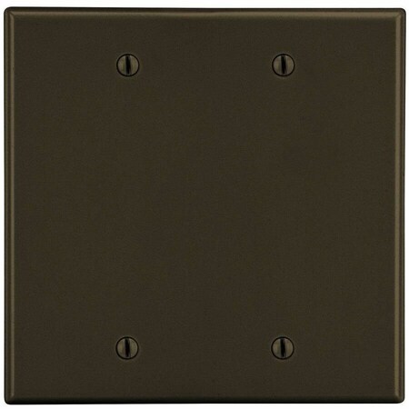Hubbell Wiring Device-Kellems Blank Box Mount Wall Plate, Number of Gangs: 2 Plastic, Satin Finish, Brown PJ23