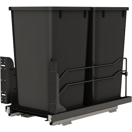 Revashelf Waste Pullout 27QT Double Soft-close Black 53WC-1527SCDM-218