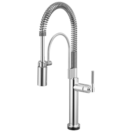 Brizo Litze SmartTouch Semi-Professional Kitchen Faucet, Knurled Handle Chrome 64343LF-PC