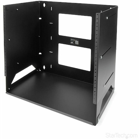Startech.Com 8U Wall-Mount Server Rack with Built-in Shelf - Solid Steel - Adjustable Depth 12in to 18in WALLSHELF8U