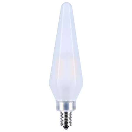 Satco 2 Watt Prismatic HX11 LED - 2700K CCT - Candelabra Base - 120 Volt - Frost Finish - 2-Card, PK2 S12141