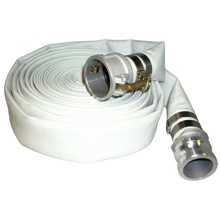 Jason Industrial 2 X 50 WHITE SJ MILL CXE, 5/8 BANDS, WHITE SINGLE JACKET MILL DISCHARGE HOSE CXE, 5/8 BANDS 4705-0200-050CE