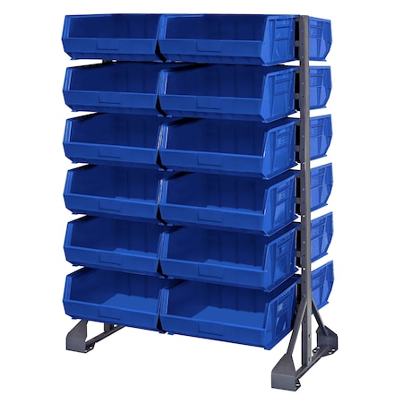 Quantum Storage Systems DOUBLE RAIL HANGING UNIT W/24 BINS QRU-12D-250-24BL