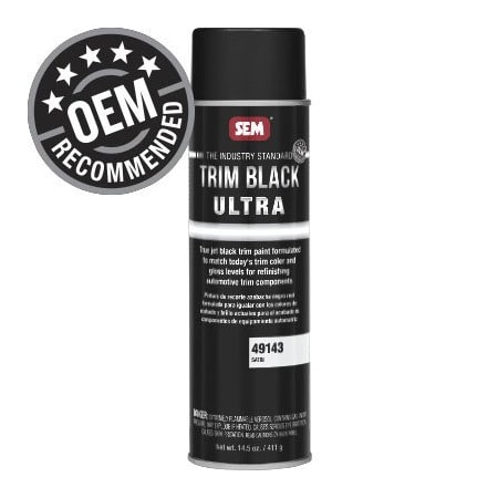 Sem Trim Black Trim Paint, 20 oz, Satin Black, 3 to 5 min Curing, Aerosol 49143