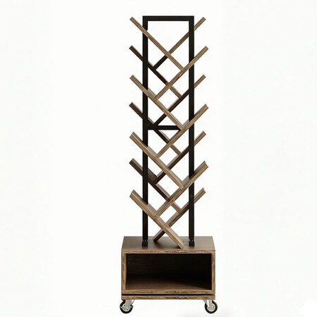 Homeroots 48" Brown Wood Sixteen Tier Etagere Bookcase 717456