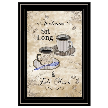 Homeroots Sit Long Talk Much 4 Black Framed Print Kitchen Wall Art 415997