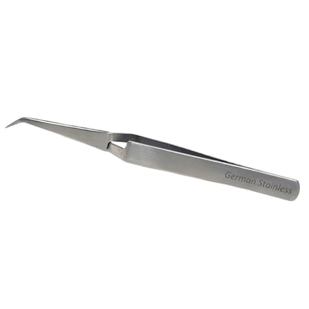 A2Z Scilab Lab Forceps Angled Fine Point Reverse Action 4.5 Inch Tweezers, Stainless Steel A2Z-ZR-JF-9-45
