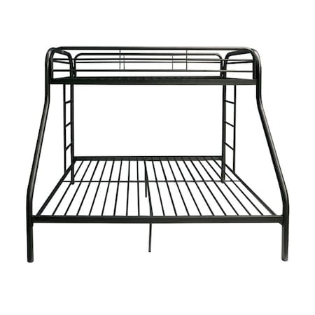Homeroots Black Twin Over Full Contemporary Metal Bunk Bed 286573
