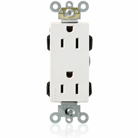 Leviton Commercial Grade Decora Receptacle, 15 Amp, 125 Volt M1626-W