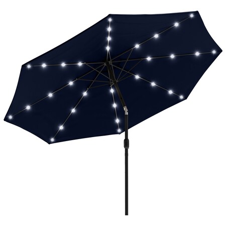Pure Garden Patio Umbrella w/ Lights 10 ft Outdoor Sun Shade Canopy w/ 32 Solar LEDs UV 30+ Protection 50-LG1425