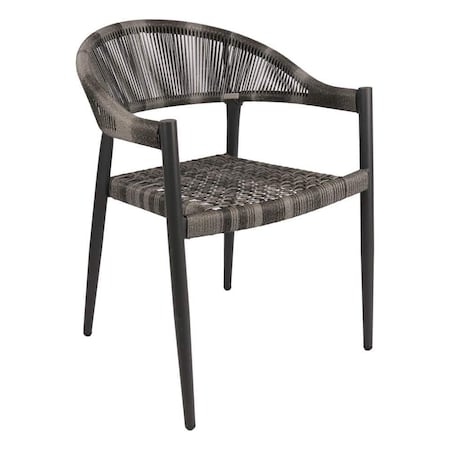 Newtechwood Aluminum Wicker Chair Matte Black OD-ROC-830-MB