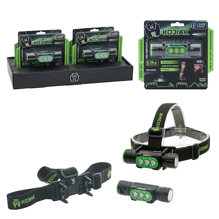 Kodiak 1500 Lumen Rechargeable Headlamp K-1.5KHL-4/8