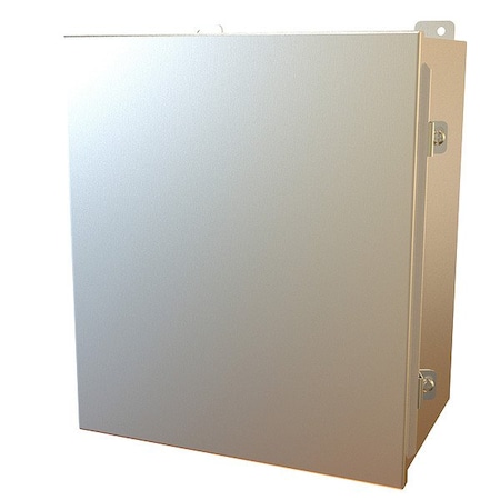 Hammond Clamps Electrical Enclosure, 14 in H, 8 in D, 12 in W, 12, 13, 3R, 4, 4X, Stainless Steel 1414N4PHSSM8