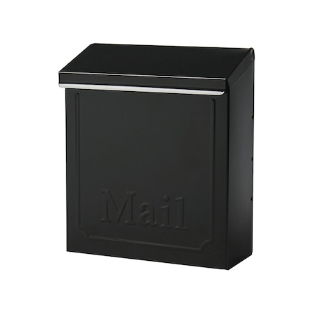 Solar Group Architectural Mailboxes Townhouse Classic Galvanized Steel Wall Mount Black Mailbox THVKB0AM