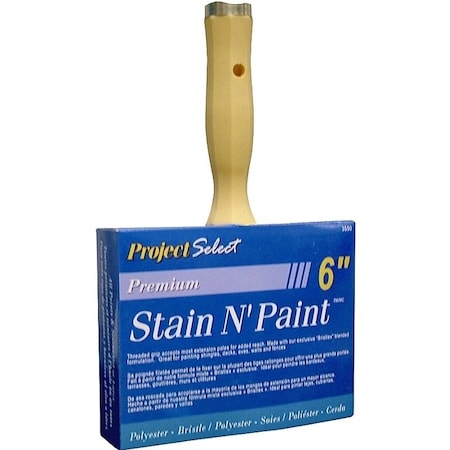 Linzer Paint Brush, 6 in W, 3-1/8 in L Bristle, Polyester Bristle, Threaded Handle 3550-6