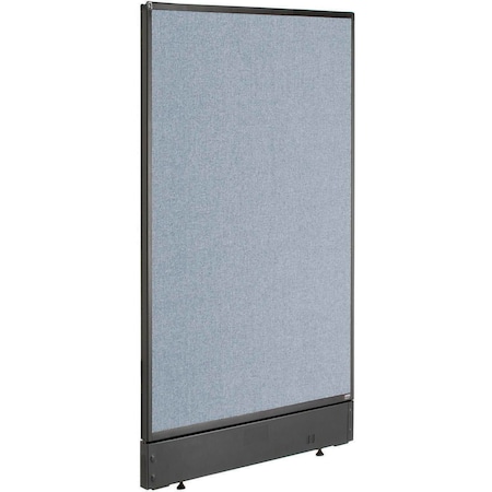 Global Industrial Interion Office Partition Panel with Pass-Thru Cable, 24-1/4"W x 46"H, Blue 277660PBL