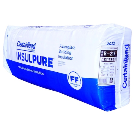 Certainteed 15 in. W X 93 in. L X 5.5 in. R-21 Kraft Faced Fiberglass Insulation Batt 77.50 sq ft CT91375