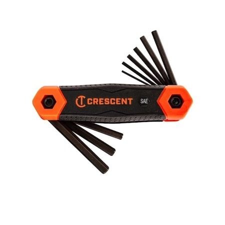 Crescent Folding Hex Key Sae 9Pc CHKFSAE9
