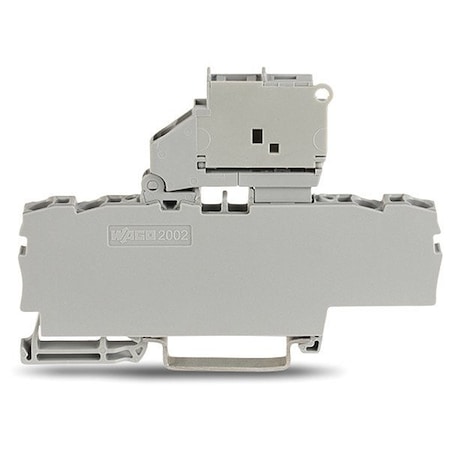 Wago Terminal Block, 3.44" L, 250V, Gray 2002-1811