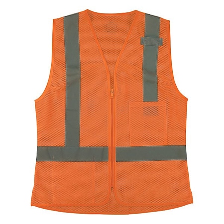 Ergodyne Hi-Vis Vest, 2XL, Org, Polyester, 2 22436