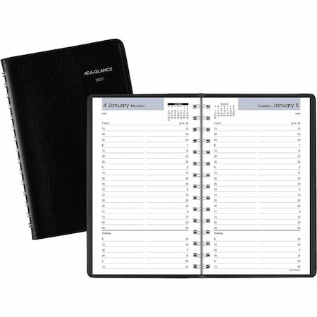 At-A-Glance DayMinder Daily Appointment Book, 8.5 x 5.5, Black Cover, 12-Month (Jan to Dec): 2025 G100-00