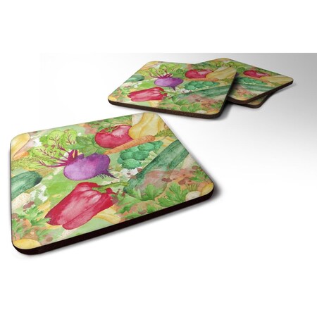 Carolines Treasures Watercolor Vegetables Farm to Table Foam Coaster, Set of 4 BB7572FC