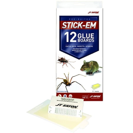 Jt Eaton Pest Catchers Mouse and Insect Glue Board, 12PK 198-12