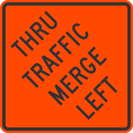 Lyle W4-7L, Thru Traffic Merge Left, 36x36, High Intensity Prismatic, Orange G-16314-HI_36x36