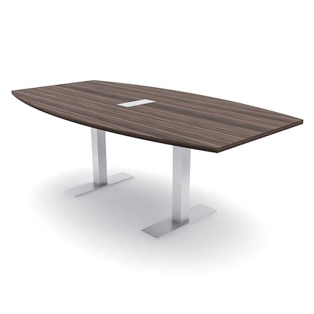 Skutchi Designs 6 Person Conference Table With Power Unit | 7' Boat Table | Harmony Series HAR-BOT-48X84-T-H3041-ESIL