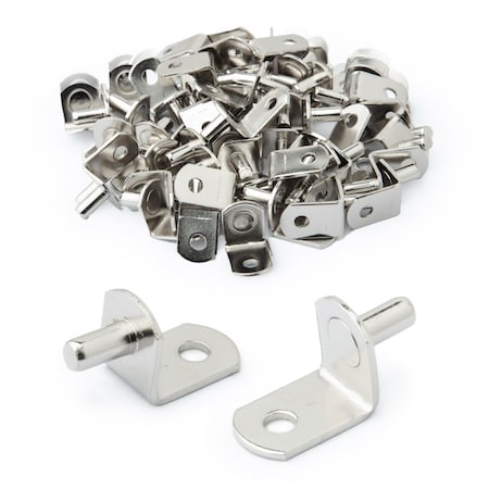 Powertec 1/4 in Shelf Pegs, L-Shaped Bracket with Hole Shelf Pins Support Pegs, 50 PCS, 50PK QP1404N