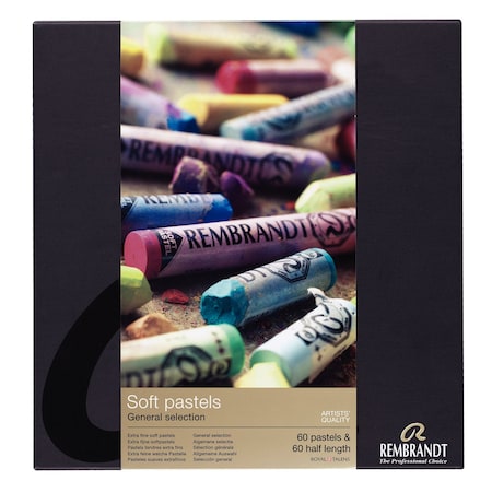 Rembrandt Soft Pastel Cardboard Box Set, General Selection, 60 Half Sticks & 60 Full Sticks, 120-Piece Set 31823160