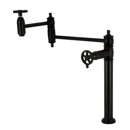 Kingston Brass Deck Mount Pot Filler Faucet, Matte Black KS3700CG