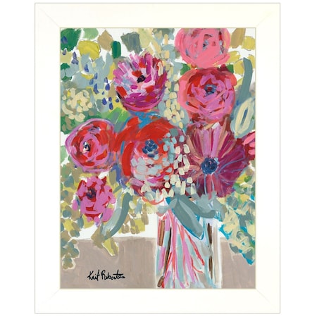 Homeroots Blooming in the Window Sill White Framed Print Wall Art 415381