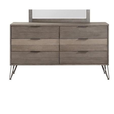 Home Elegance 35 x 17.75 x 63 in. Urbanite Dresser - Gray 1604-5