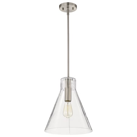 Nuvo Gianna, 1 Light Medium Pendant, Brushed Nickel Finish, Clear Glass 60/8338
